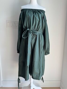 NUUTS Off Shoulder Knee Length Green Dress Women’s 1XL